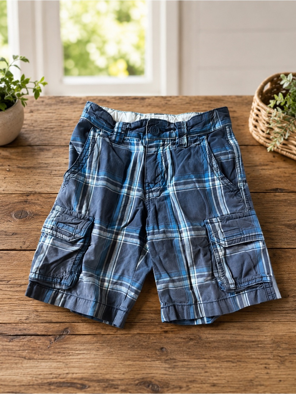 Boys’ Plaid Size 5 Cargo Shorts 248